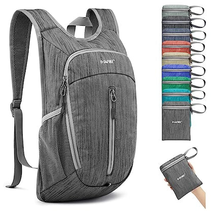 G4Free 10L Hiking Backpack Small Travel Hiking Daypack Lightweight Packable Backpack Casual Foldable Shoulder Bag - color: Dark Grey