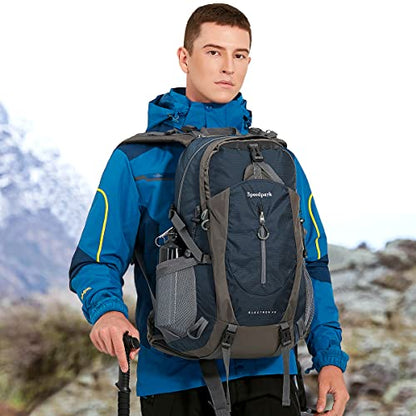 SPEEDPARK 40L Hiking Backpack, Lightweight Camping Daypack with Rain Cover - color: A Royal Blue