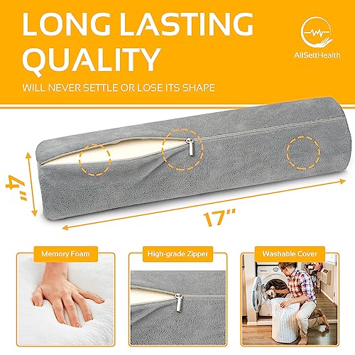 2 Pack Round Bolster Pillow Memory Foam Cervical Neck Roll Pillow Sleeping - style: 17x4 Inch, Firm, 2 Pack