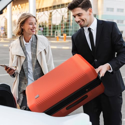 Verdi Hardside Expandable Luggage Set, Carry-On/24-In Suitcase with Spinner Wheels - color: Orange, size: 2-Piece Set (20/24)