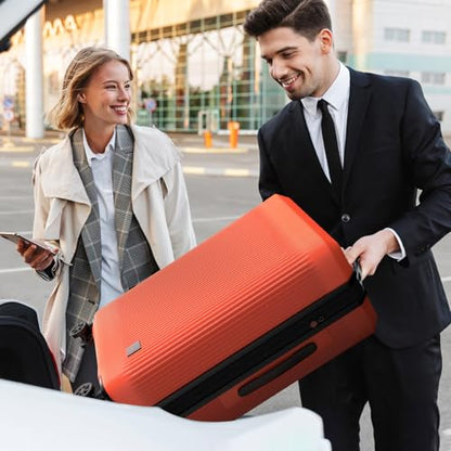 Verdi Hardside Expandable Luggage Set, Carry-On/24-In Suitcase with Spinner Wheels - color: Orange, size: 2-Piece Set (20/24)