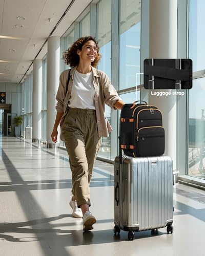 HOTOR Travel Backpack Women Flight Approved Carry on Bag - color: Black, size: 13.0" x 8.3" x 18.5"