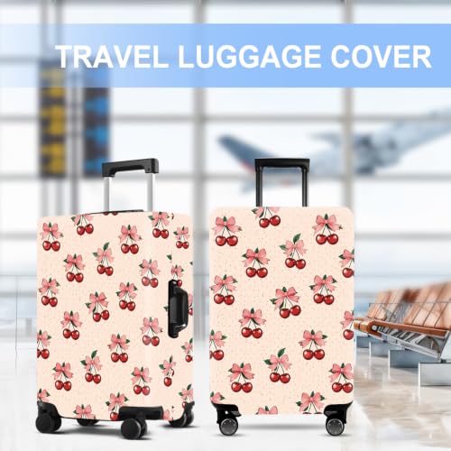 Cherry Pattern Luggage Cover Washable Suitcase Cover Protector Fit 28-30 Inch Luggage Durable Travel Bag Cover with Zipper Closure L - color: Cherry Pattern, size: L(28-30inch suitcase)