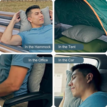 ACCURATEX Camping Pillow, Shredded Memory Foam Compressible Travel Pillow - color: Purple