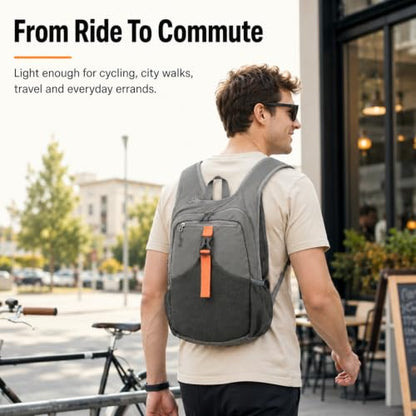 15L Small Grey Hiking Backpack, Lightweight Packable Foldable Casual Backpack for Women Men, Hiking Daypack with Shoulder Strap Pocket for Travel Camping Outdoor Commute