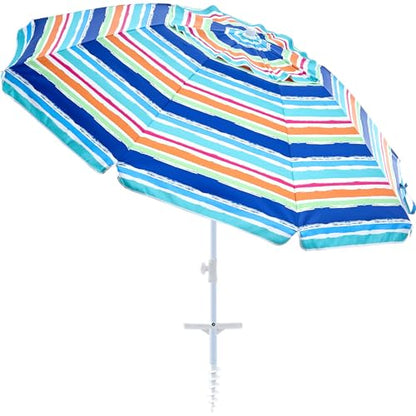 Aohanoi Outdoor Umbrella - Sun Protection, Rain Resistant, Windproof with Manual Open-Close Feature - Ideal for Beach, Camping, and Picnics - color: Rainbow