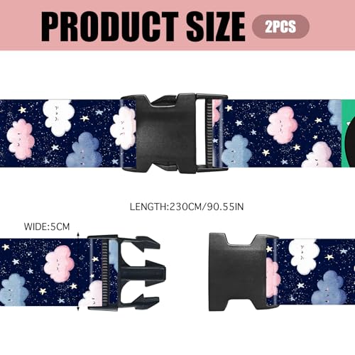 Nuxovilar Luggage Straps Set for Suitcase 1.96x90.5in Polyester - color: YVC10953, size: 1.96"x90.5"