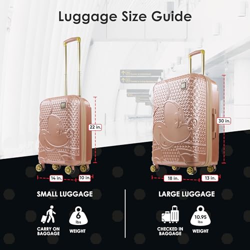 FUL Disney Mickey Mouse 2 Piece Rolling Luggage Set, Gold - color: Mickey Mouse - Rose Gold