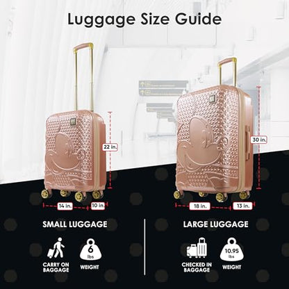 FUL Disney Mickey Mouse 2 Piece Rolling Luggage Set, Gold - color: Mickey Mouse - Rose Gold