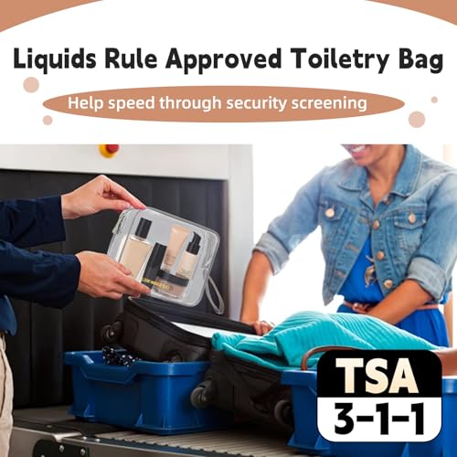 Icramsy Clear Makeup Bag,2 Pack TSA Approved Toiletry Bag for Women & Men - color: Grey