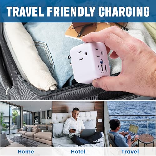 Cruise On Cruise Approved Power Strip, Foldable [2 USB-A, 1 USB-C, 3 AC] - color: [2 USB-A, 1 USB-C, & 3 AC] Foldable