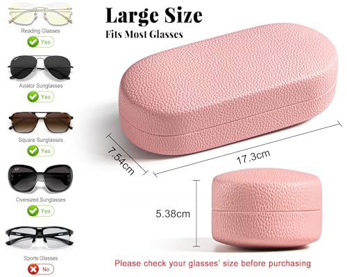 RayLove Glasses Case Hard Shell for Oversized Frames,Large Sunglasses Case With Strong Protection, Travel Eyeglass Case