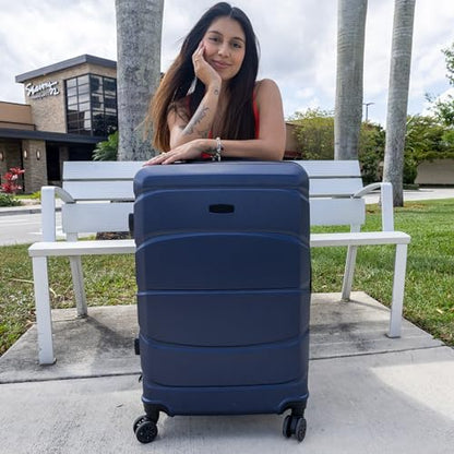 DUKAP SENSE 28-Inch Large Hardside Spinner Luggage Durable Zippered Blue - color: Blue, size: 28 Inch, style: Sense Single