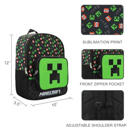 Bioworld Minecraft Creeper 2-Pack Carry On Luggage Set - color: Minecraft Creeper Green 2-Pack
