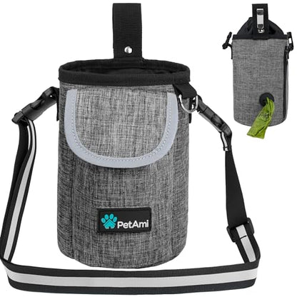 PetAmi Dog Treat Pouch, Large Hands-Free Training Bag, Gray - color: Heather Grey