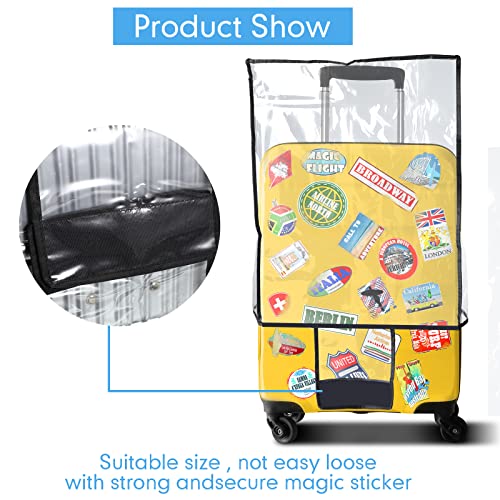 Sadnyy 3 Pcs Clear Luggage Cover Black Border Left Opening Style - color: Black Border, style: Left Opening Style