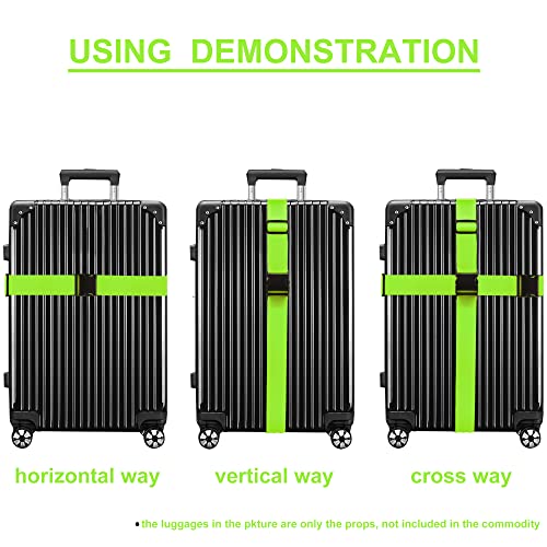 Chelmon Luggage Straps for Suitcases TSA Approved Travel Essentials 4 Pack - color: Green