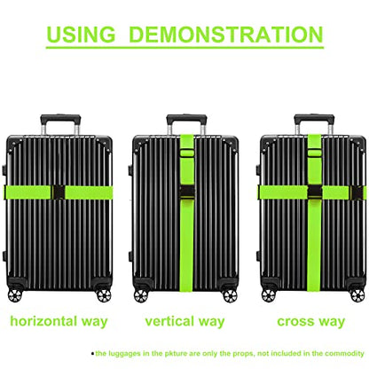 Chelmon Luggage Straps for Suitcases TSA Approved Travel Essentials 4 Pack - color: Green