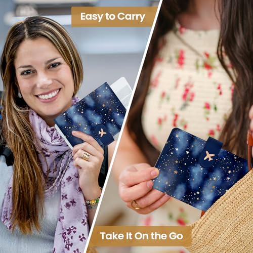 Passport Holder for Travel, RFID Blocking Wallet with Magnetic Closure - color: F-Star