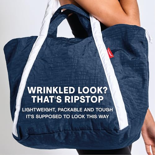 Bodysurf Beach Bag Waterproof Sandproof, Foldable Packable Travel Zip Tote - color: 1.navy, size: Medium