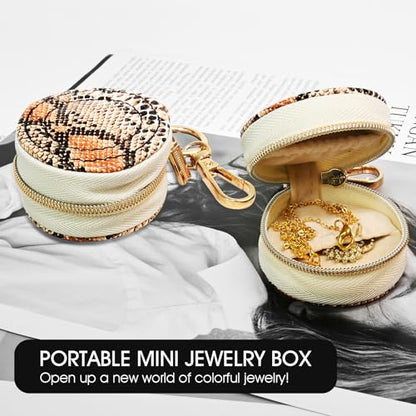 Portable Ring Keychain Holder - snakeskin pattern Jewelry Holder - color: snake pattern