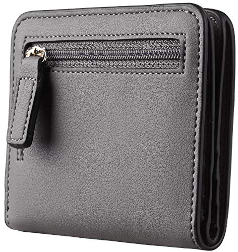 Toughergun Women’s Small Slim Leather Wallet with RFID Protection, Compact Bifold Mini Purse with Clear ID Window - color: 07 ReNapa Grey Light