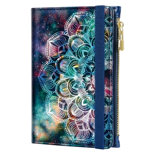 Passport Holder for Travel, RFID Blocking Passport Cover for Women Zipper - color: Mandala