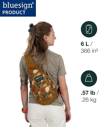 Osprey Daylite Sling Sunlit Lichen Print Gravel, Tan OS - color: Sunlit Lichen Print Gravel Tan, size: One Size
