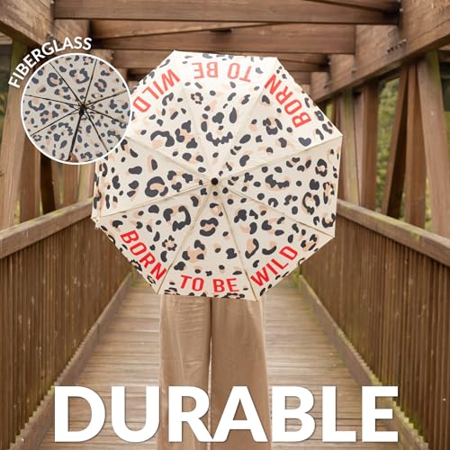 Fisura - Travel Umbrella – Original Strong Automatic Folding Rain Umbrella, Compact Small Light & Portable, Waterproof Rain for Gift - color: Wild