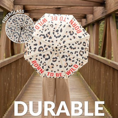 Fisura - Travel Umbrella – Original Strong Automatic Folding Rain Umbrella, Compact Small Light & Portable, Waterproof Rain for Gift - color: Wild