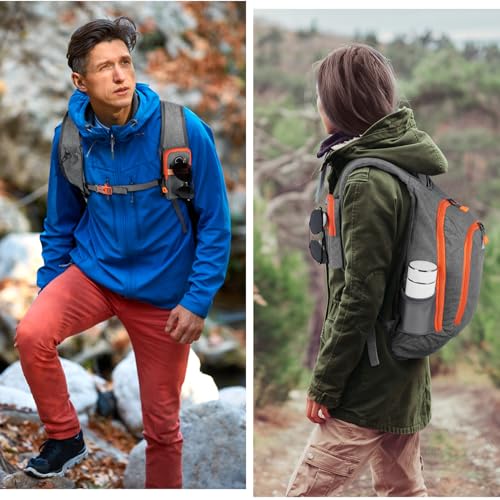 Esup 15L Small Hiking Backpack Foldable Lightweight Travel Day Pack - color: Gray