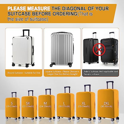 Travel Luggage Cover - Scratch-Resistant Fit 19-31 Inch Suitcase Protector (Yellow, L(26-27 inch)) - color: Yellow, size: 26-27 inch