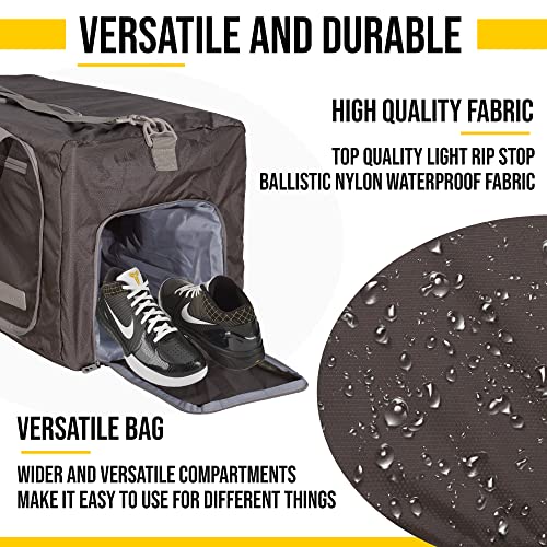 LEGEND 60L Foldable Duffle Bag With Shoe Compartment - Chocolate - color: Chocolate, size: 60L