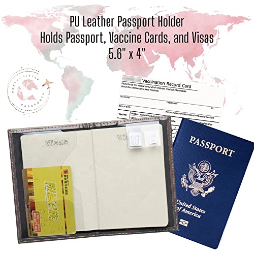 Chrome Passport Cover Vaccine Card Holder Combo, Passport Holder with Vaccine Card Slot (Grey) - color: Grey