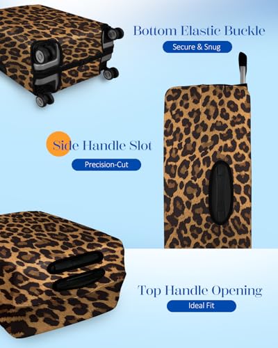 Slohif Luggage Cover for Suitcase Tsa Approved Protector - Leopard Luggage Sleeve Large Suit Case Cover Travel Stretch Baggage Case Protective Washable Fit 18-20 Inch - size: XS-(18-20) Inch, style: Leopard Print