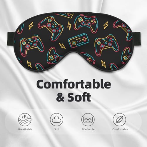 Doodle Game Controller Sleep Mask Eye Mask with Adjustable Strap Eye Sleep Shade Cover Blocks Light for Women Men Airplane Travel Nap - color: Doodle Game Controller