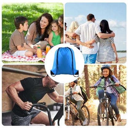 KUUQA 2 Pcs Light Blue Drawstring Backpack | Bulk Sports Cinch Bags, String Backpack Storage Bags, For Gym Traveling - color: Light Blue