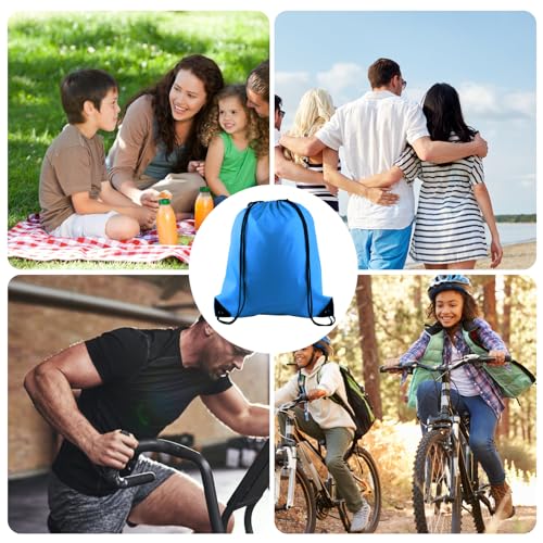 KUUQA 40Pcs Light Blue Drawstring Backpack Bags Bulk - color: Light Blue