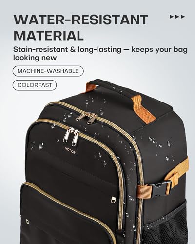 HOTOR Travel Backpack Women Flight Approved Carry on Bag - color: Black, size: 13.0" x 8.3" x 18.5"