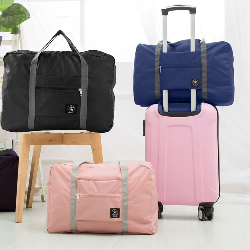 Large Foldable Travel Duffel Bag, Weekender Overnight Bags, NavyBlue - color: NavyBlue