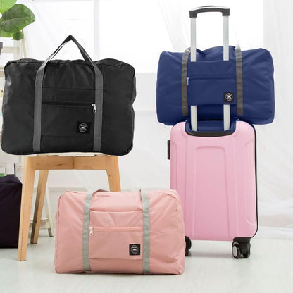 Large Foldable Travel Duffel Bag, Weekender Overnight Bags, NavyBlue - color: NavyBlue