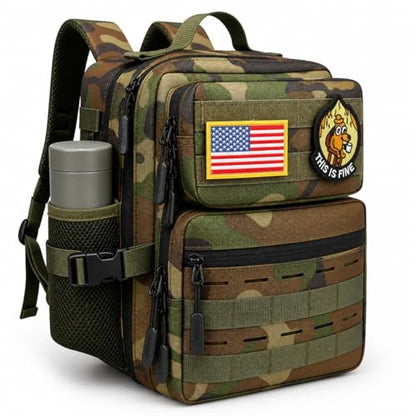 9L Mini Tactical Backpack for Men and Women, Gym Hiking Travel Daypack - color: Jungle Camo