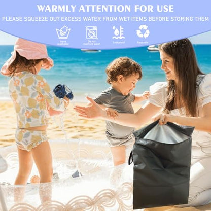 4Pack Wet Dry Bags for Swimsuits and Towels,Waterproof Reusable,Zipper