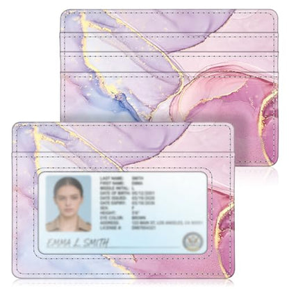 FINTIE Slim Minimalist Front Pocket Wallet RFID Blocking Credit Card Holder - color: glittering marble
