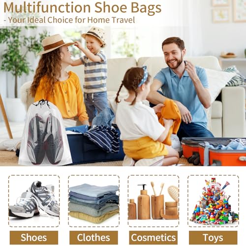 50 Pack Shoe Bags for Travel, Clear Travel Shoe Bags for Packing Waterproof - color: Clear