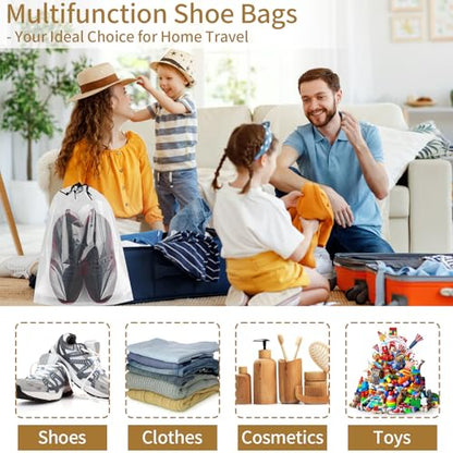 50 Pack Shoe Bags for Travel, Clear Travel Shoe Bags for Packing Waterproof - color: Clear