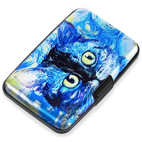 Mayski Credit Card Holder for Women RFID Blocking Wallet, Blue Cat - color: Blue Cat