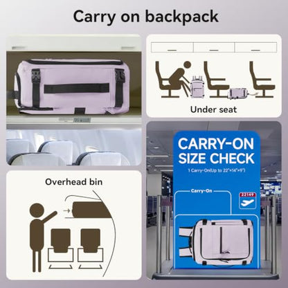 Travel Backpack for Men Women, Carry On Laptop Backpack - color: Purple-2