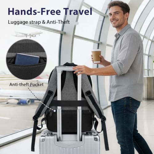 MATEIN 18 Inch Extra Large Laptop Backpack, 50 L Business Travel Backpack - color: Grey, size: 18 Inch