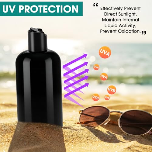 3Pcs 8 oz Brown Plastic Travel Bottles with Black Disc Top Caps for Travel - color: Brown, size: 3 Packs